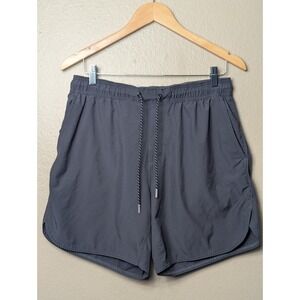 Legends Mens Athletic Shorts L Gray Stretch Training Gym Running